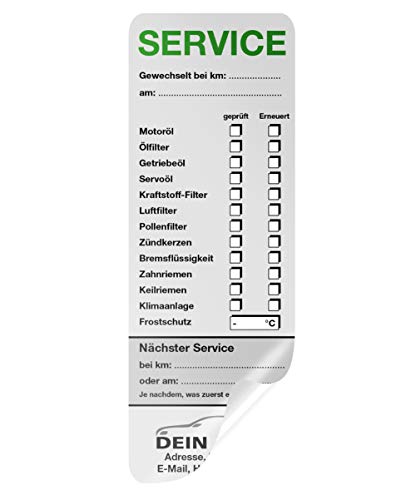KFZ-Service-Aufkleber groß Grau 100 Stück Firmenlogo von wirmachendeinekarte.de