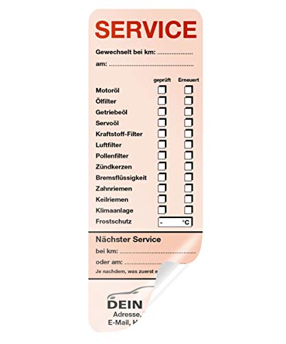 KFZ-Service-Aufkleber groß Rot 100 Stück Firmenlogo von wirmachendeinekarte.de