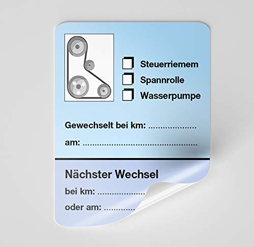 KFZ-Zahnriemen-Steuerriemen-Aufkleber Blau 50 Stück Blanko von wirmachendeinekarte.de