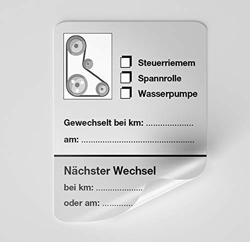 KFZ-Zahnriemen-Steuerriemen-Aufkleber Grau 100 Stück Blanko von wirmachendeinekarte.de