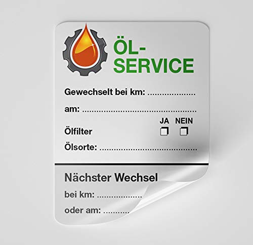 Öl-Service-Aufkleber Grau 50 Stück Blanko von wirmachendeinekarte.de