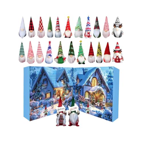 Wichtel Adventskalender 2025, Weihnachten Wichtel Figuren Adventskalender, 24 Tage Weihnachten Countdown Kalender mit 24 Wichtels Puppen, Plüsch Gnome Spielzeug für Kinder Und Erwachsene von wiroouia
