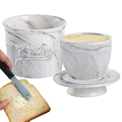wiroouia Butterbehälter | Keramischer Butterbewahrer Mit Deckel,Aufbewahrung für Familienessen Dinnerparty Picknick Festtagsbrunch wiroouia Butterbehälter | Keramischer Butterbewahrer Mit Deckel,Aufbewahrung für Familienessen Dinnerparty Picknick Festtagsbrunch von wiroouia