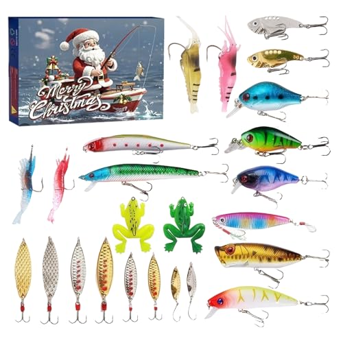 wiroouia Christmas Countdown Spielzeug,24 Tage Angelköder Kalender - Haushaltsbedarf Für Sohn Ehemann Opa Großvater wiroouia Christmas Countdown Spielzeug,24 Tage Angelköder Kalender - Haushaltsbedarf Für Sohn Ehemann Opa Großvater von wiroouia