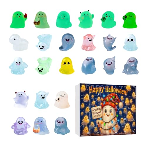 wiroouia Countdown Kalender | Halloween Countdown Kalender Mit Figuren,Deko Figuren Für Baum Tisch Wohnzimmer Fenster Büro Party Festtag Kinder von wiroouia