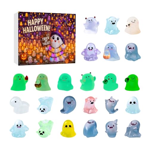wiroouia Countdown Kalender | Halloween Countdown Kalender Mit Figuren,Deko Figuren Für Baum Tisch Wohnzimmer Fenster Büro Party Festtag Kinder von wiroouia