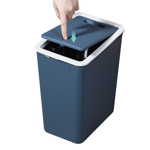 wiroouia Küchenmülleimer Mit Deckel | Abfalleimer - Recyclingbehälter Mit Drückdeckel 13L Für Haushalt Bad Wohnzimmer von wiroouia