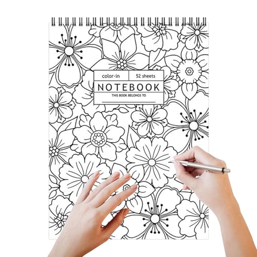 wiroouia Künstlerisches Notizbuch - Täglicher Terminplaner | 52-Seiten Spiralgebundenes Blumen Tagebuch Für Meeting Notizen Projektorganisation Arbeit Journaling Tägliche Planung von wiroouia
