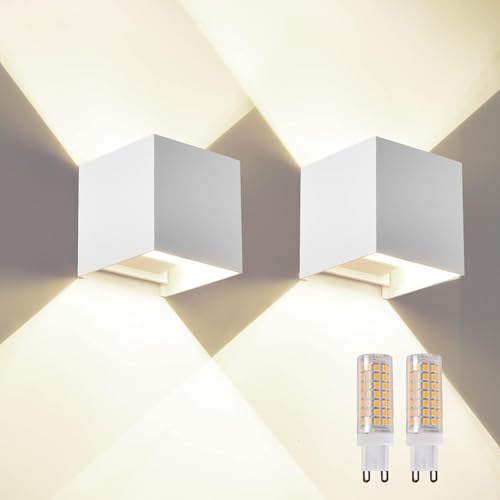LED-Wandleuchte Innen/Aussen, Wasserdicht 12 W wandlampe, Moderne weiße Wandleuchte für den Außenbereich Mit Austauschbarem Leuchtmittel außenlampe Wand IP65 Lampe angolo di emissione regolabile von wisdom line