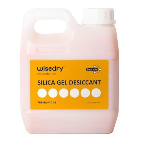 wisedry Kieselgel-Trockenmittelperlen, wiederverwendbar, mit Farbanzeige, Orange bis Grün,0,9 kg [2 LBS], Perlengröße 2–4 mm, wiederaufladbar, lebensmittelecht von wisedry