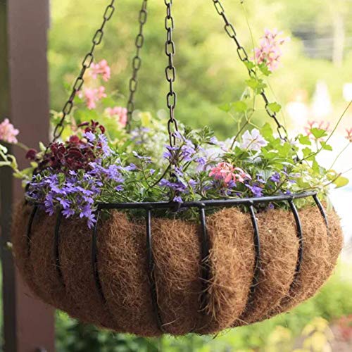 wisedwell Kokoseinlage für Hängeampel Blumenampel 25 cm 30 cm 35 cm Halbrund kokoseinlagen für Pflanzen Natürliches Faltbares Einstellbares Faser Ersatzliner von wisedwell