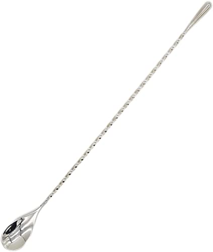 Wisefood Barlöffel, Edelstahl Löffel, Cocktail Rührlöffel, Langer Griff (30cm) mit Spiralmuster, rostfreie, langlebige und spülmaschinenfeste Cocktail Stirrer von wisefood