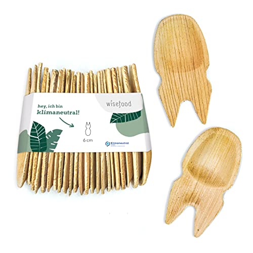 Wisefood Palmblatt Einweg Spork - 200 Stück Göffel aus Palmblatt 6cm - Biologisch abbaubares Einwegbesteck - 2in1 Einweg Löffel und Gabel/Pikser aus Palmblatt von wisefood