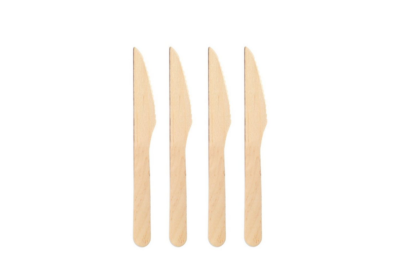 wisefood Einwegbesteck-Set Holz Messer Einweg - 16,5 cm Einwegmesser (100-tlg), Holz von wisefood