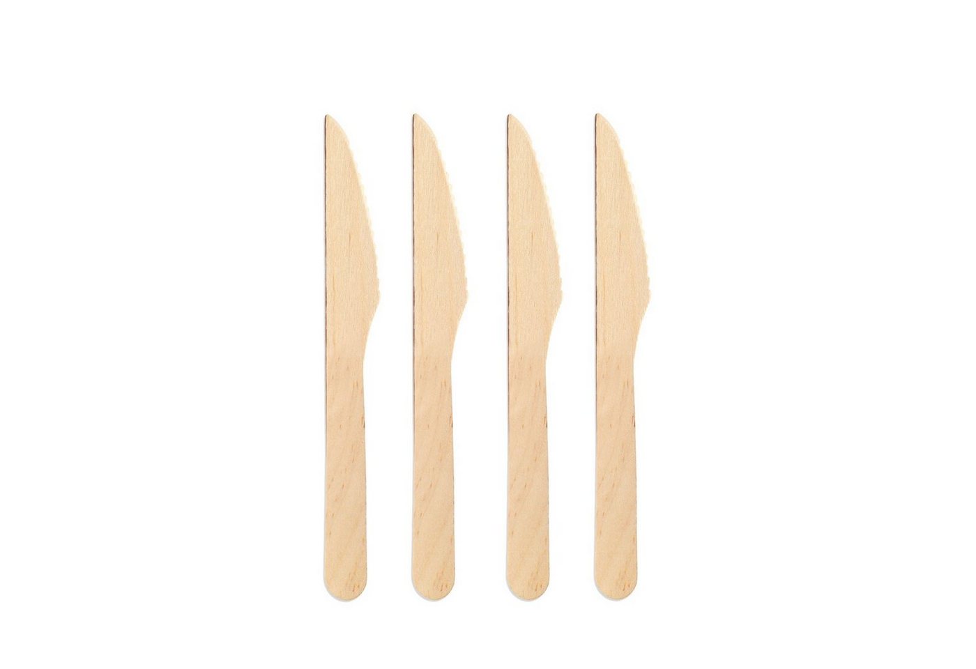 wisefood Einwegbesteck-Set Holz Messer Einweg - 16,5 cm Einwegmesser (300-tlg), Holz von wisefood