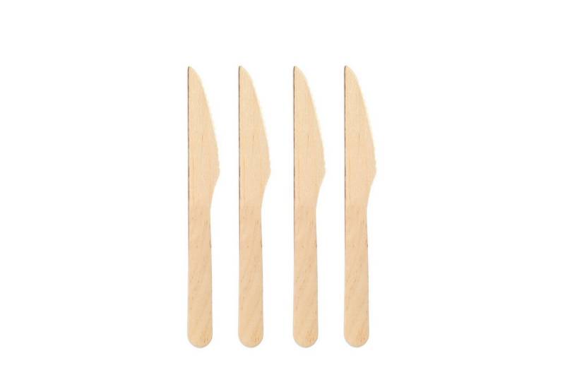 wisefood Einwegbesteck-Set Holz Messer Einweg - 16,5 cm Einwegmesser (500-tlg), Holz von wisefood
