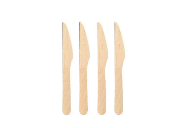 wisefood Einwegbesteck-Set Holzmesser - 16,5cm, natur (100-tlg), Holz von wisefood