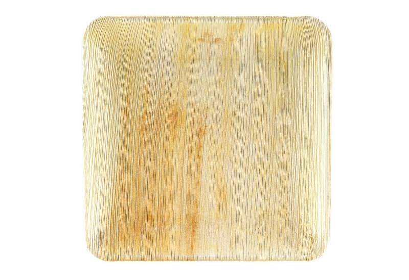 wisefood Einwegteller Palmblatt Teller quadratisch 24x24 cm, (200 St) von wisefood