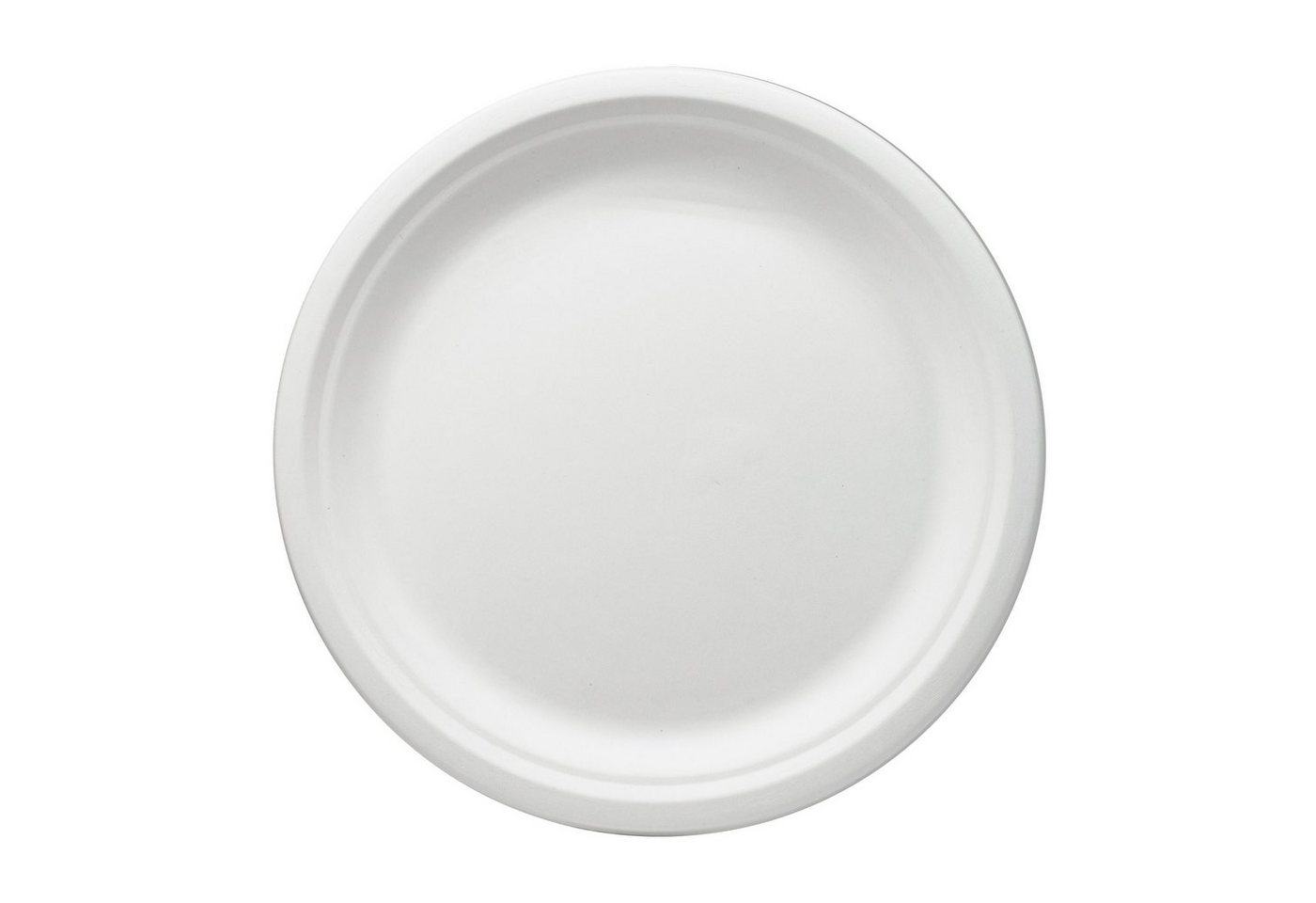 wisefood Einwegteller Zuckerrohr Teller - 23 cm (rund, weiß) Bagasse, (50 St) von wisefood