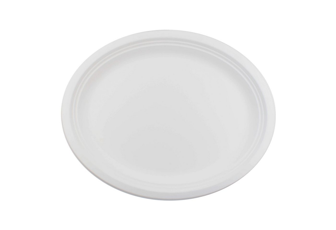 wisefood Einwegteller Zuckerrohr Teller - 26 cm (oval, weiß) Bagasse, (400 St) von wisefood