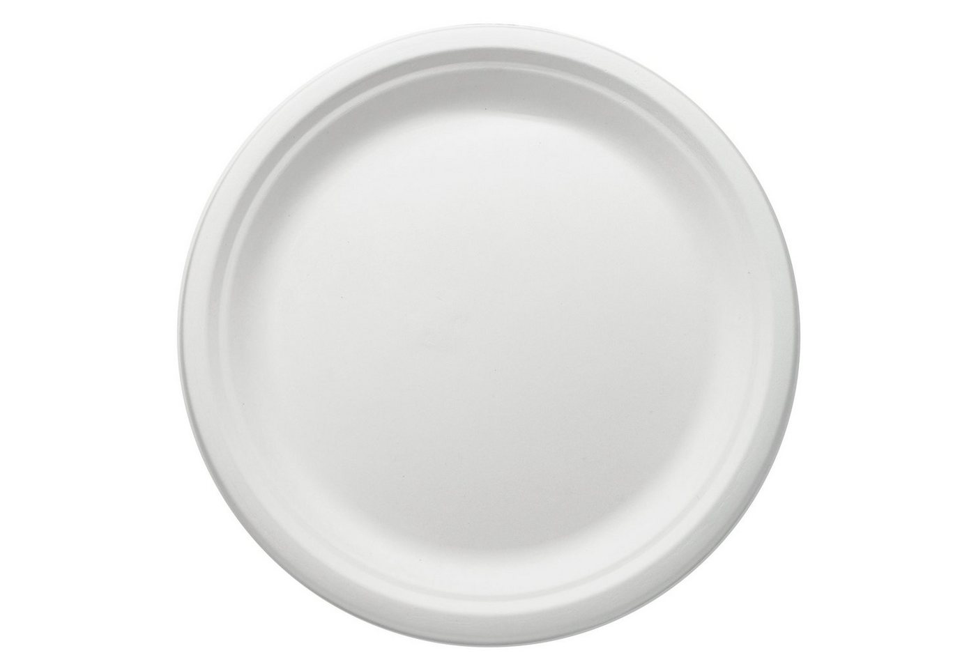 wisefood Einwegteller Zuckerrohr Teller - 26 cm (rund, weiß) Bagasse, (200 St) von wisefood