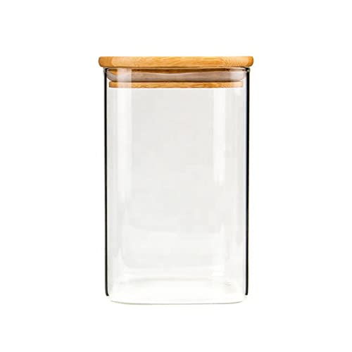 wisefood Vorratsgläser 1000 ml 4x3er-Set luftdichte Aufbewahrungsbehälter inkl. Schaufel, lebensmittelechte Glasbehälter, Vorratsdosen aus Borosilikatglas mit Bambusdeckel (12) von wisefood