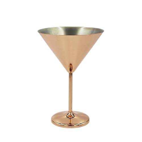 wiseware Martiniglas aus Edelstahl rosegold, Martini Glas 200ml, rostfreier Edelstahl, bruchsicher, Cocktailglas rosegold, Cocktail Becher, Trinkbecher (1 Stück) von wisefood