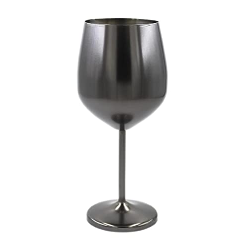wisefood Weinglas aus Edelstahl anthrazit, Rotweinglas 500ml, rostfreier Edelstahl, bruchsicher, Weinglas schwarz, Sektglas, Cocktail Becher, Trinkbecher (1 Stück) von wisefood