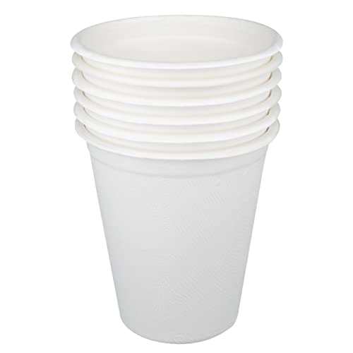 wisefood Zuckerrohr Kaffeebecher - 100 Stück Coffee To Go Becher 300ml - Einmal Coffee To Go Becher weiß - Biologisch abbaubare Einwegbecher ohne PLA/PE aus Bagasse (100, 300ml) von wisefood