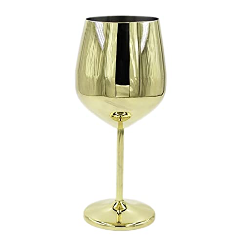 wisefood Weinglas aus Edelstahl gold, Rotweinglas 500ml, rostfreier Edelstahl, bruchsicher, Weinglas gold, Sektglas, Cocktail Becher, Trinkbecher (1 Stück) von wisefood