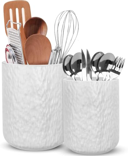 wishfly Küchenutensilienhalter, Utensilienhalter Aus Keramik für Die Küchentheke, Aufbewahrung von Küchenutensilien, 2 Stück Kochutensilien-Töpfe für Spatel, Löffel, Gabeln, Pflanzen(Weißer Streifen) wishfly Küchenutensilienhalter, Utensilienhalter Aus Keramik für Die Küchentheke, Aufbewahrung von Küchenutensilien, 2 Stück Kochutensilien-Töpfe für Spatel, Löffel, Gabeln, Pflanzen(Weißer Streifen) von wishfly