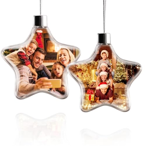 witfox Personalisierte Weihnachtskugeln mit Foto weihnachtsbaumschmuck - Personalisierte weihnachtsbaumkugeln Partner, Familie und Freunde, Stern witfox Personalisierte Weihnachtskugeln mit Foto weihnachtsbaumschmuck - Personalisierte weihnachtsbaumkugeln Partner, Familie und Freunde, Stern von witfox