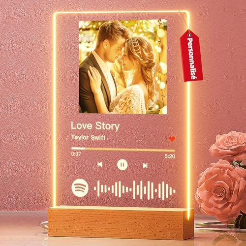 witfox Spotify Glas Personalisiert - Spotify Song Cover mit Foto & Spotify Code & LED,Personalisierte Geschenke zum Geburtstag Freundin Freund Valentinstag -15x22cm witfox Spotify Glas Personalisiert - Spotify Song Cover mit Foto & Spotify Code & LED,Personalisierte Geschenke zum Geburtstag Freundin Freund Valentinstag -15x22cm von witfox