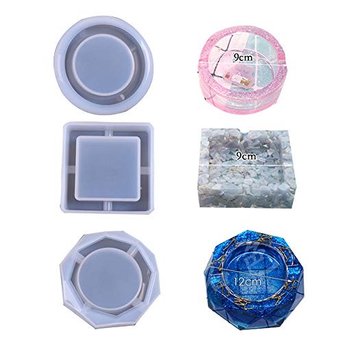 witgift Epoxidharz Formen,3 Stück Aschenbecher Resin Gießharz Silikonform Runde DIY Gießform,Quadrat und Rautenförmig Untersetzer Epoxidharz Casting Formen zur Herstellung von Aschenbechern witgift Epoxidharz Formen,3 Stück Aschenbecher Resin Gießharz Silikonform Runde DIY Gießform,Quadrat und Rautenförmig Untersetzer Epoxidharz Casting Formen zur Herstellung von Aschenbechern von witgift