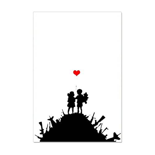 Banksy Graffiti Art Pictures Abstrakte Leinwandmalerei Schwarz Weiß Wandkunst Poster Und Drucke Moderne Wohnzimmer Wohnkultur,E,40X60Cm No Frame von wjwang