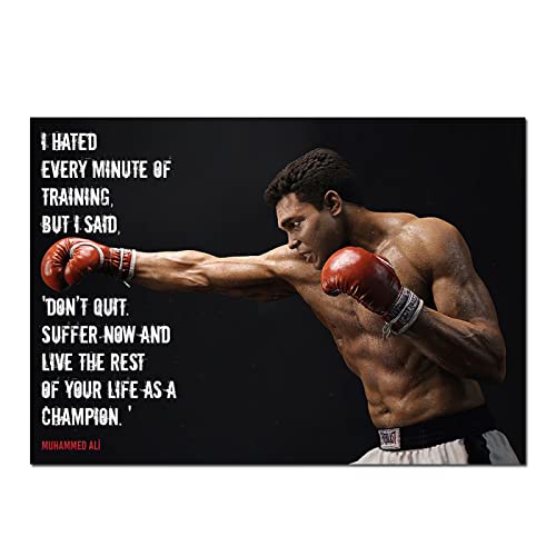 Boxen Kunst Poster Und Drucke Wandkunst Leinwand Berühmte Boxen König Muhammad Ali Motivationsmalerei Für Gym Room Home Decor,O1,60X80Cm Ohne Rahmen von wjwang