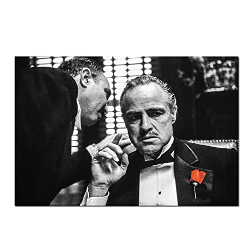 Klassische Paten Filmposter Und Drucke Kunst Leinwand Wand Dekorativ Don Vito Corleone Michael Corleone Malerei Raumdekor,O3,80X120Cm Ohne Rahmen von wjwang