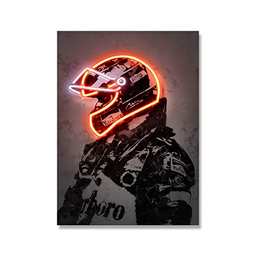 Michael Neon Racing Suit Print Poster Moderne Graffiti Schumacher Leinwand Malerei Retro Wandkunst Bilder Schlafzimmer Club Bar Decor,S1,50X75Cm Ohne Rahmen von wjwang