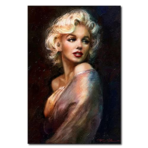 Moderne Home Dekorative Gemälde Marilyn Monroe Portrait Poster Und Drucke Leinwand Gemälde Wandkunst Bilder Wohnzimmer Dekor,Wg777-2,50X75 Cm Ohne Rahmen von wjwang