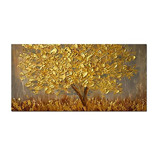 Moderne Kunst Goldener Baum Leinwand Malerei Abstrakte Poster Und Drucke Wandbild Für Wohnzimmer Dekor Dekoration Gemälde,Wg576,40X80 Cm Ohne Rahmen von wjwang