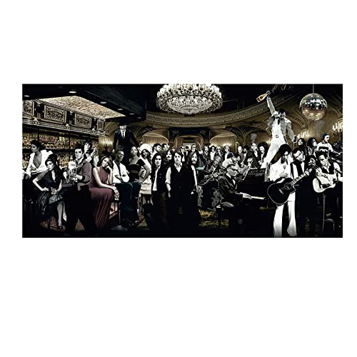 Musik Sänger Star Gathering Großes Wohnzimmer Leinwand Malerei Wandkunst Poster Und Drucke Für Schlafzimmer Wohnkultur,P1,60X120Cm Ohne Rahmen von wjwang