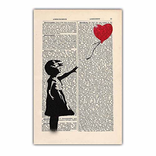 Retro Art Zeitungsdruck Leinwand Gemälde Druck Banksy Poster Bürokorridor Wandkunst Wohnzimmer Schlafzimmer Heimdekoration,A,50X70Cm No Frame von wjwang