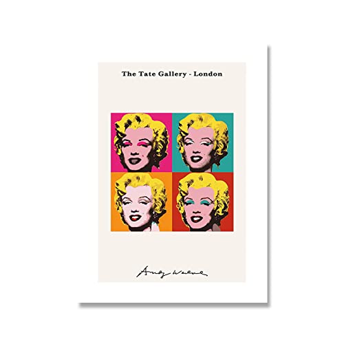 wjwang Andy Warhol Art Marilyn Monroe Pop Painting Frameless Canvas Posters And Prints Vintage Wall Picture Art For Living Room,D,40 X 50 Cm Ohne Rahmen von wjwang