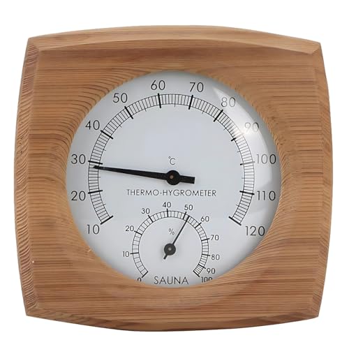 Home Steam Room Thermometer Hygrometer, Holzmessgerät Fahrenheit Temperatur Luftfeuchtigkeit Genaue, Einfache Installation, Klares Display, Hochtemperaturbeständiger Sauna-Monitor Home Steam Room Thermometer Hygrometer, Holzmessgerät Fahrenheit Temperatur Luftfeuchtigkeit Genaue, Einfache Installation, Klares Display, Hochtemperaturbeständiger Sauna-Monitor von wkao