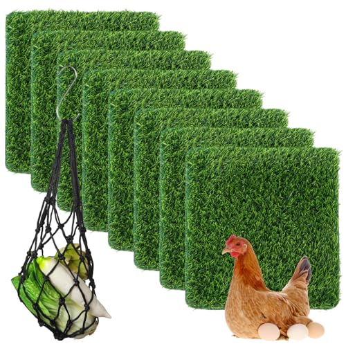 wkao Hühner-Nest-Pads mit Futterschnur, waschbare Kunstrasenmatten, wiederverwendbar, grüne Bettwäsche für Hühnerställe, 30,5 x 30,5 cm, 8 Stück wkao Hühner-Nest-Pads mit Futterschnur, waschbare Kunstrasenmatten, wiederverwendbar, grüne Bettwäsche für Hühnerställe, 30,5 x 30,5 cm, 8 Stück von wkao
