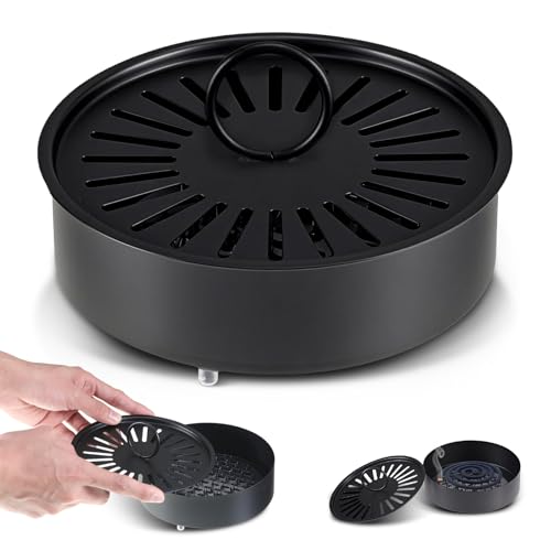 Beweglicher Moskito Spulenhalter,Mückenspirale Halter Rund Metall Mückenspirale Behälter Anti Mückenspiralen Box Moskitospulen Behälter Mosquito Coil Halter Insektenschutz Spulenhalter (Schwarz) von wlertcop