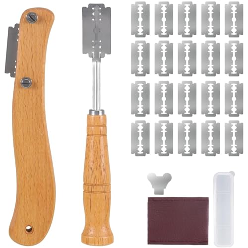 wlertcop Brotteig Muster,Ritzmesser Einschneide Bäckermesser 2er Set 10 Ersatzklingen Teigmesser Set Bäckermesser Brotbackmesser von Baguette, Brötch, Brot Backen Zubehör für DIY Brot Backen von wlertcop