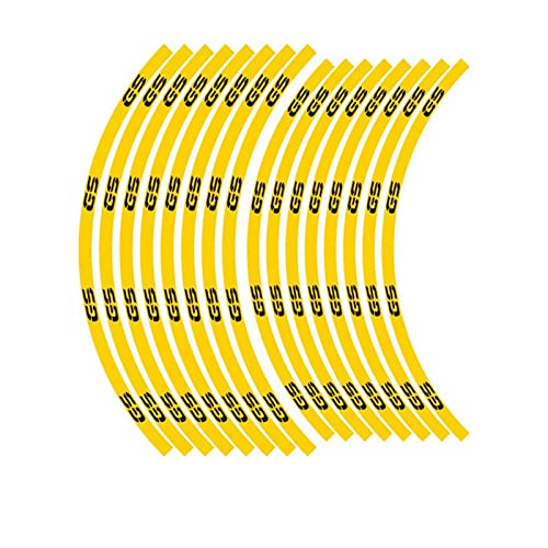 Felgenaufkleber Motorrad Reflektierende Aufkleber Radaufkleber Reifen Felgen Zubehör Für B-M-W F700GS F750GS G310GS R1200GS Adventure R1150GS (Color : Yellow) von wljions