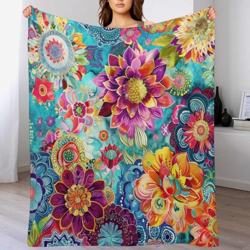 wlsgdsg Boho-Mandala-Blumen-Decke, bunt, indischer Hippie-Stil, abstrakt, geometrischer Blumendruck, Decke für Couch, Sofa, Bett, dekoratives Geschenk, 76 x 101 cm wlsgdsg Boho-Mandala-Blumen-Decke, bunt, indischer Hippie-Stil, abstrakt, geometrischer Blumendruck, Decke für Couch, Sofa, Bett, dekoratives Geschenk, 76 x 101 cm von wlsgdsg