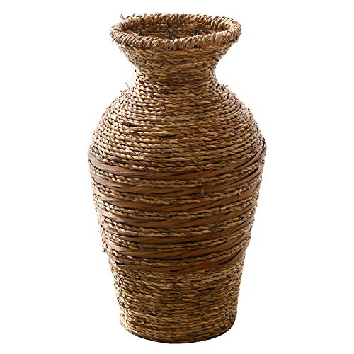 wm Homebase Blumenvase Tischvase Vase Deko Blumentopf Blumenständer aus Wasserhyazinthen Naturfarbe 12x10,5x30CM von wm Homebase